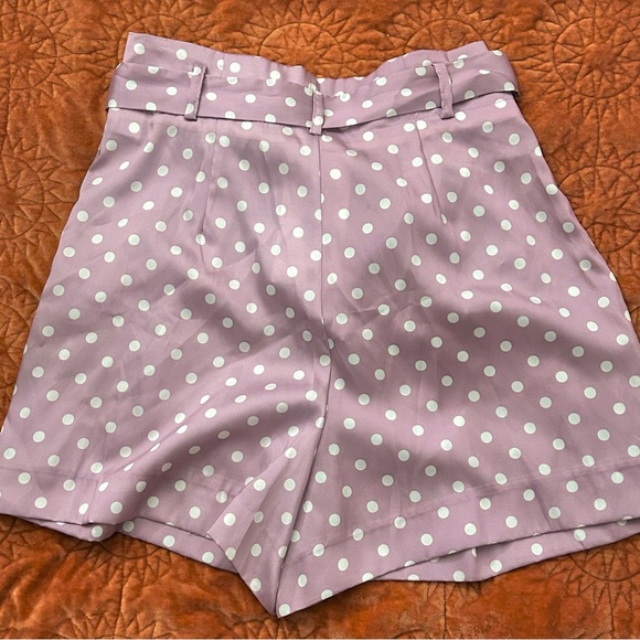ZARA Purple Polka Dot High Waisted Shorts Size S - Picture 6 of 6